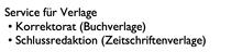 Service f�r Verlage